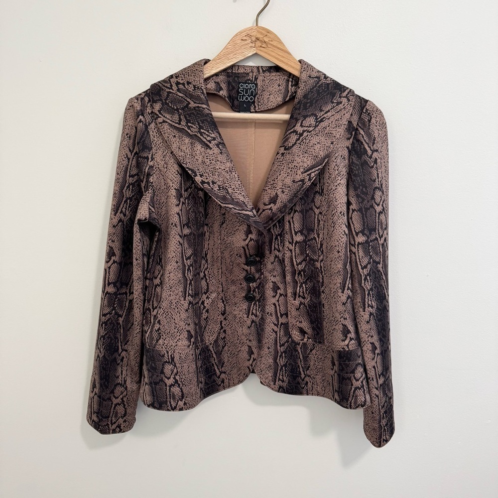 Clara Sun Woo Snakeskin Print Jacket